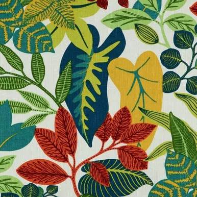 7120211 Covington LEAF JUNGLE 100 MULTI Floral Print Upholstery And Drapery Fabric
