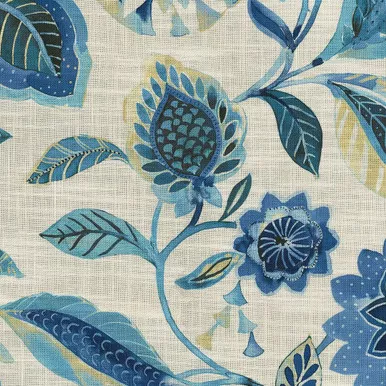 7134113 P/K Lifestyles LIGHT OF DAY LARKSPUR 471012 Floral Linen Blend Upholstery And Drapery Fabric