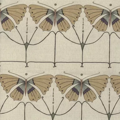7175511 PAPILLON PARCHMENT Print Upholstery And Drapery Fabric