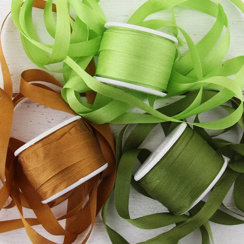 7mm Silk Ribbon Set – Nature Shades – Three Spool Collection