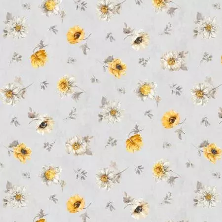86500-959 FIELDS OF GOLD Gray Floral Toss