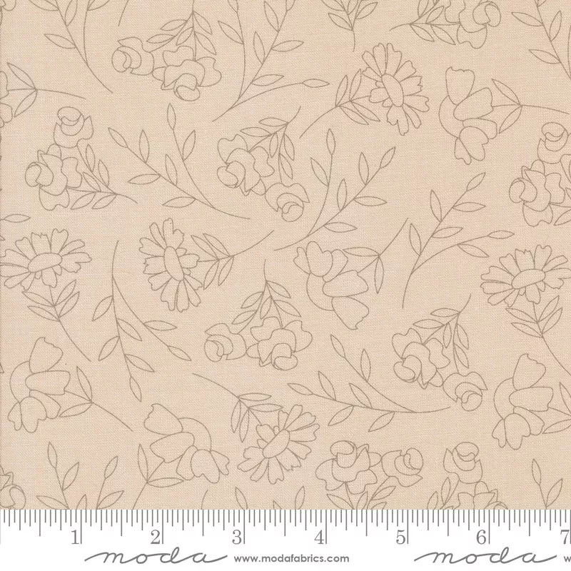 Abloom Stone Spring Sketch Yardage by Corey Yoder for Moda Fabrics