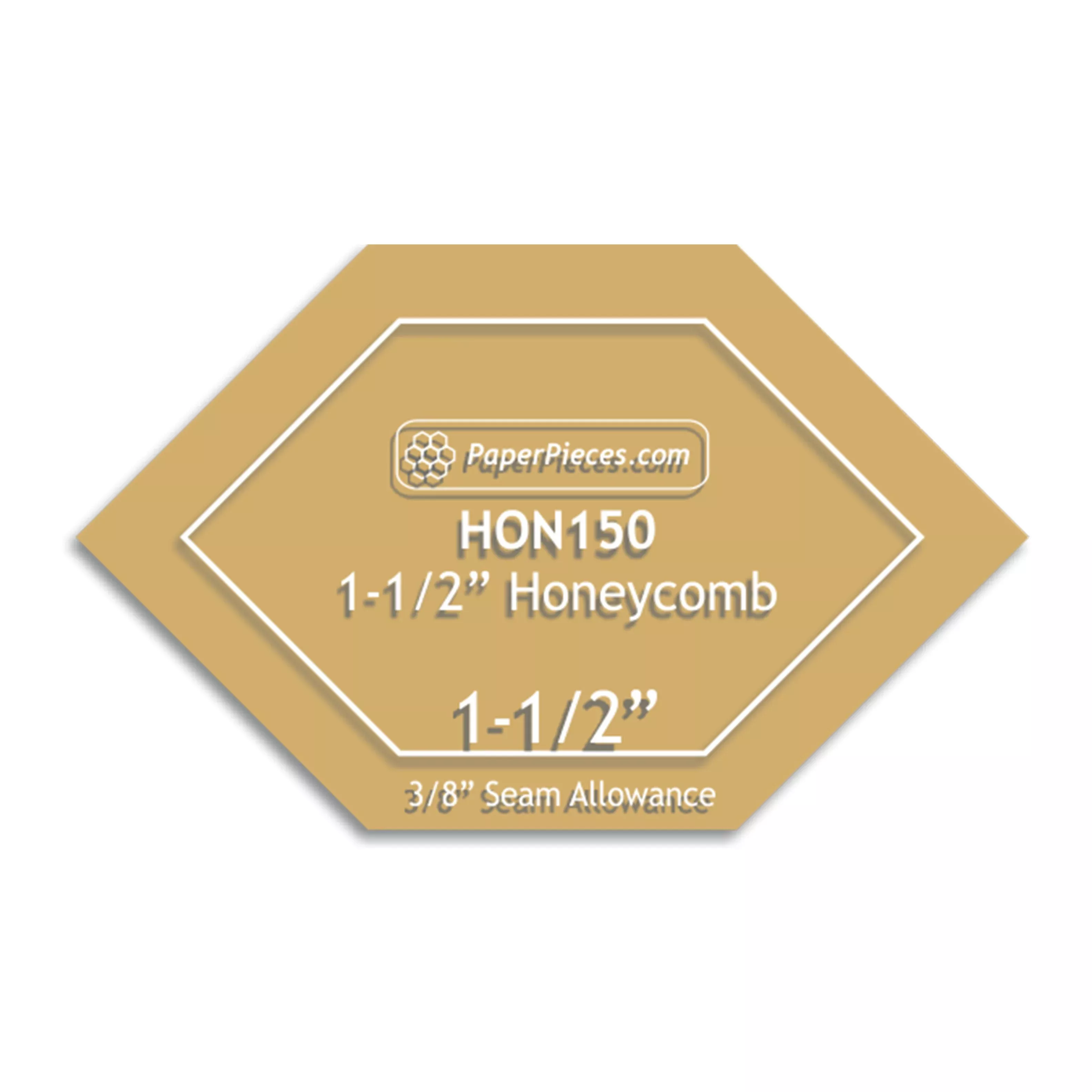 Acrylic Template 1-1 /2in Honeycomb with 3 /8in Seam Allowance