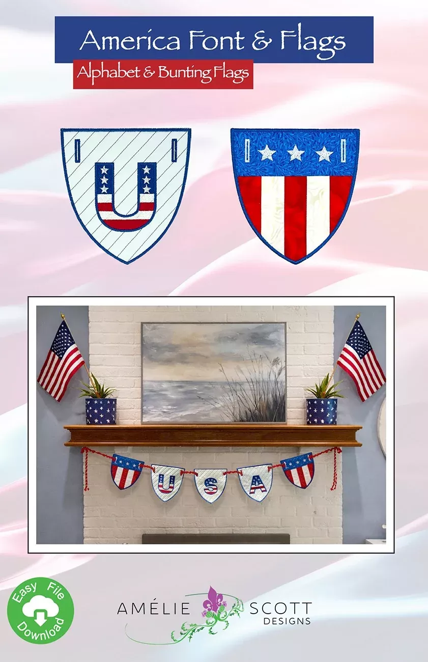 America Font & Flags