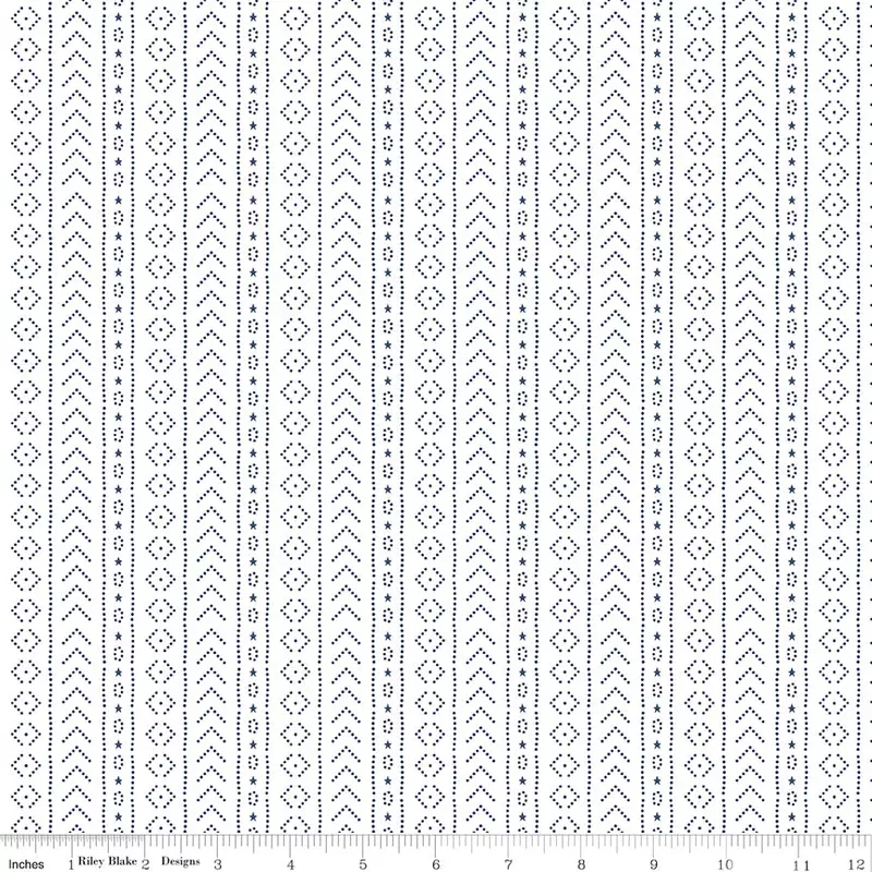 American Beauty White Stripe Yardage by Dani Mogstad for Riley Blake Designs