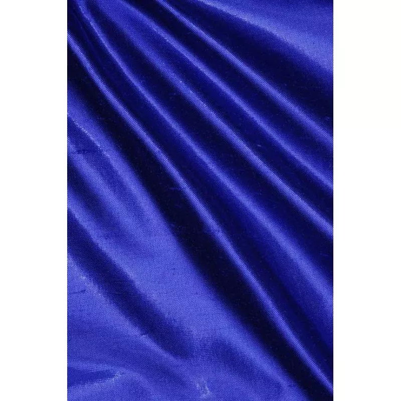 Amparo Blue Metallic Shantung Silk Fabric