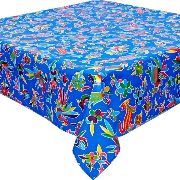 Animal Wonderland Blue Oilcloth Tablecloths