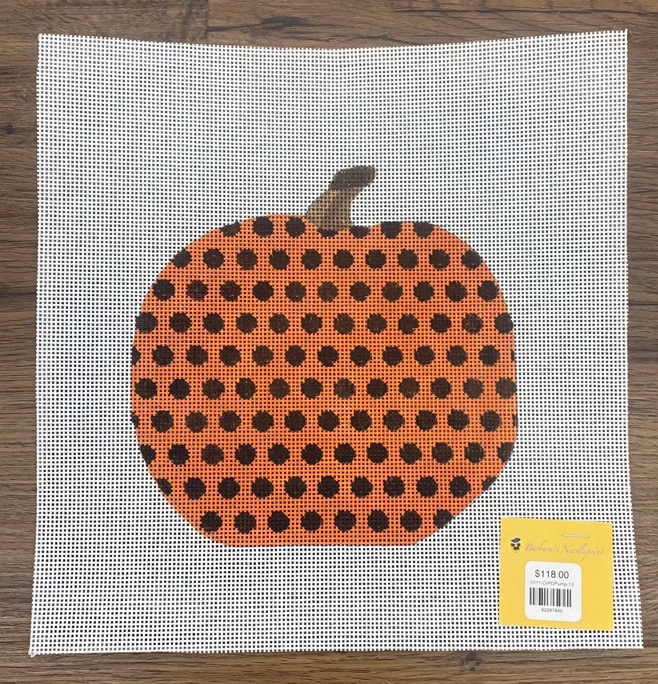Ann Hanson Black Dots on Orange Pumpkin