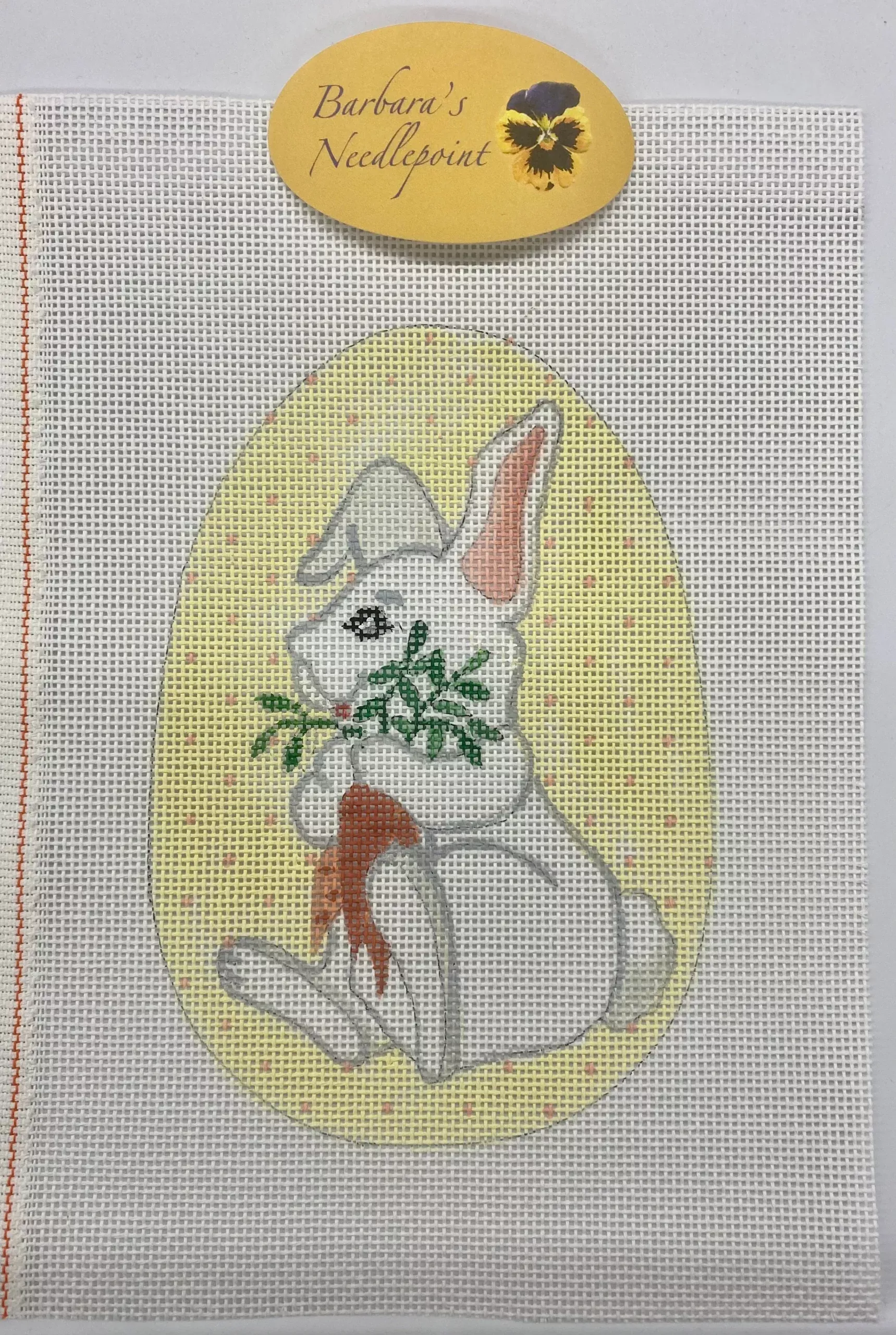 Ann Hanson Yellow Egg Bunny with Carrots