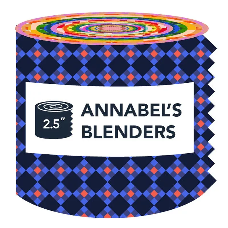 Annabel’s Blenders: A Ruby+Bee Color Story Annabel Wrigley JRANBL-X Multi 2.5″ Strips High Density Cotton