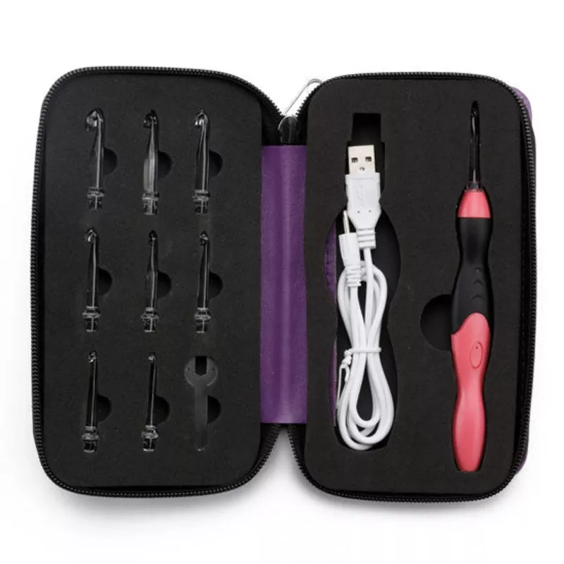 Annie’s Rechargeable Light Up Crochet Hooks Set with Case