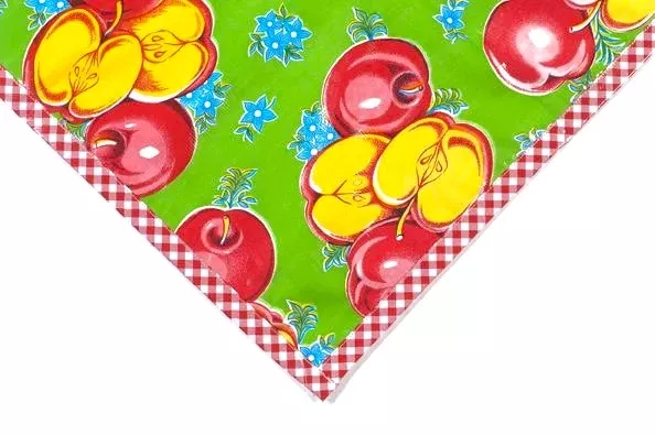 Apples Lime Green Oilcloth Tablecloths