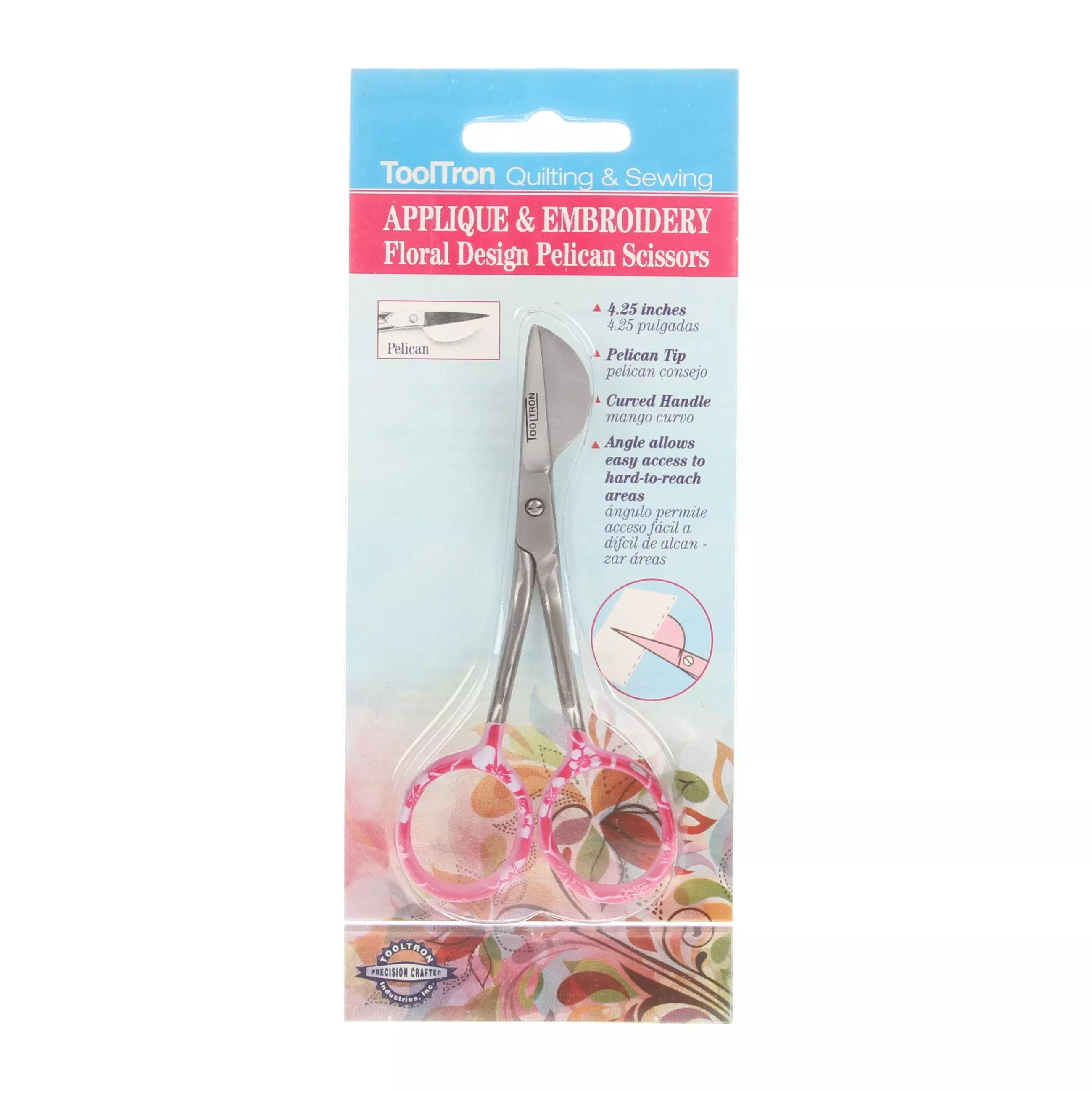 Applique & Embroidery Pelican Scissors With Floral Design