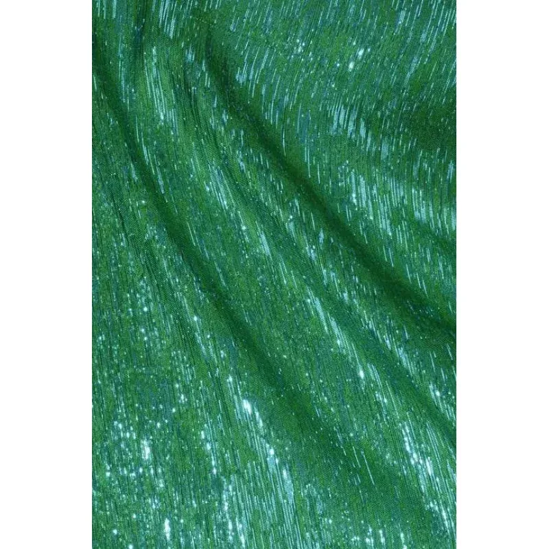 Aqua Green Metallic Shantung Silk Fabric