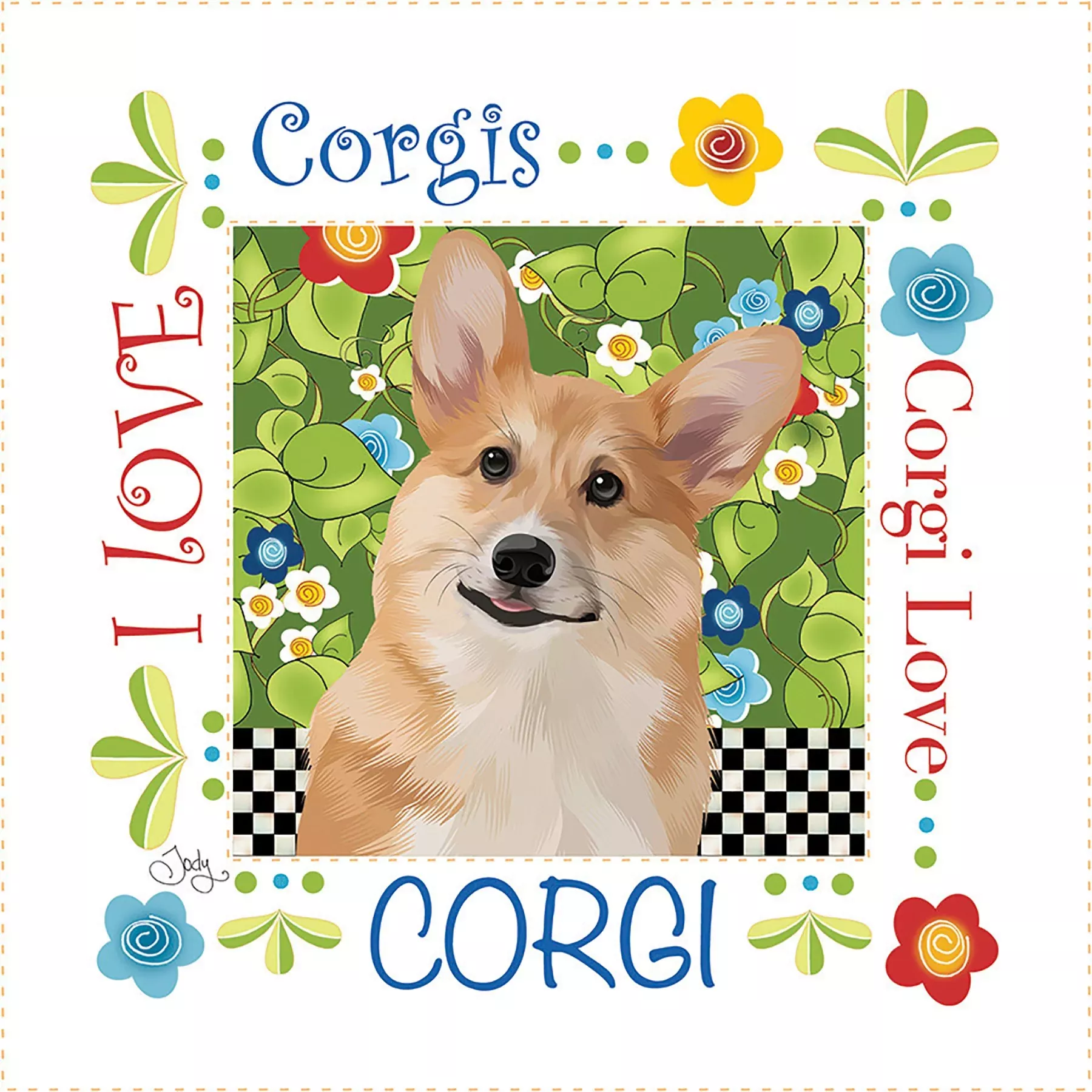 Art Panel 6in Corgi