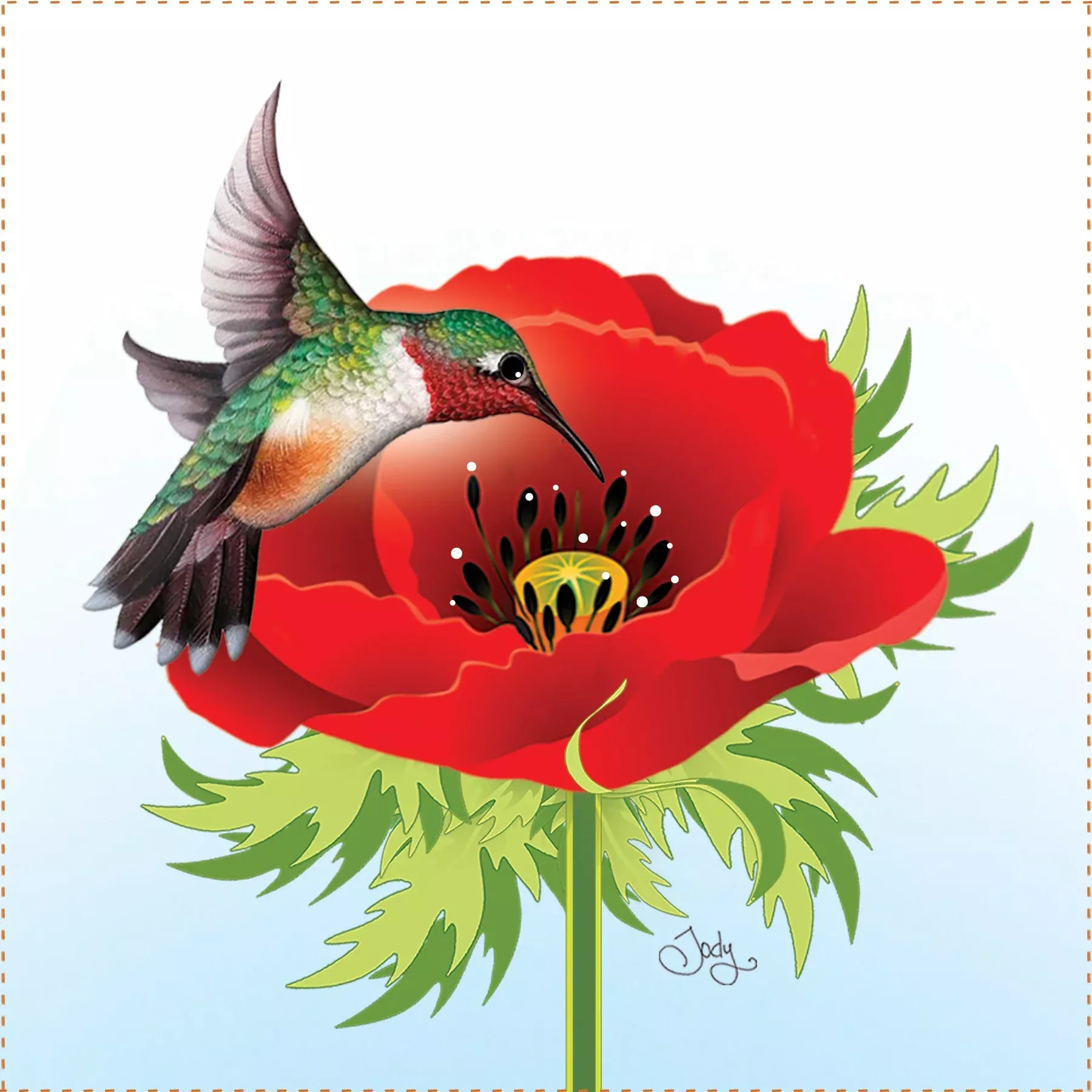 Art Panel Hummingbird