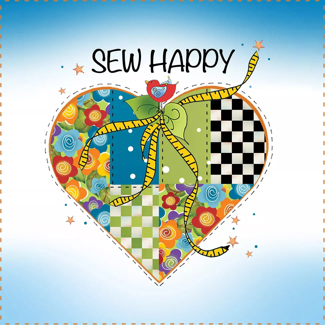 Art Panel Sew Happy 6in