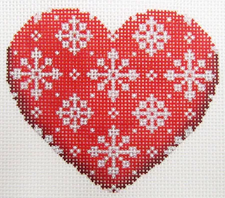 Associated Talents – Ornament, Snowflakes on Red Heart