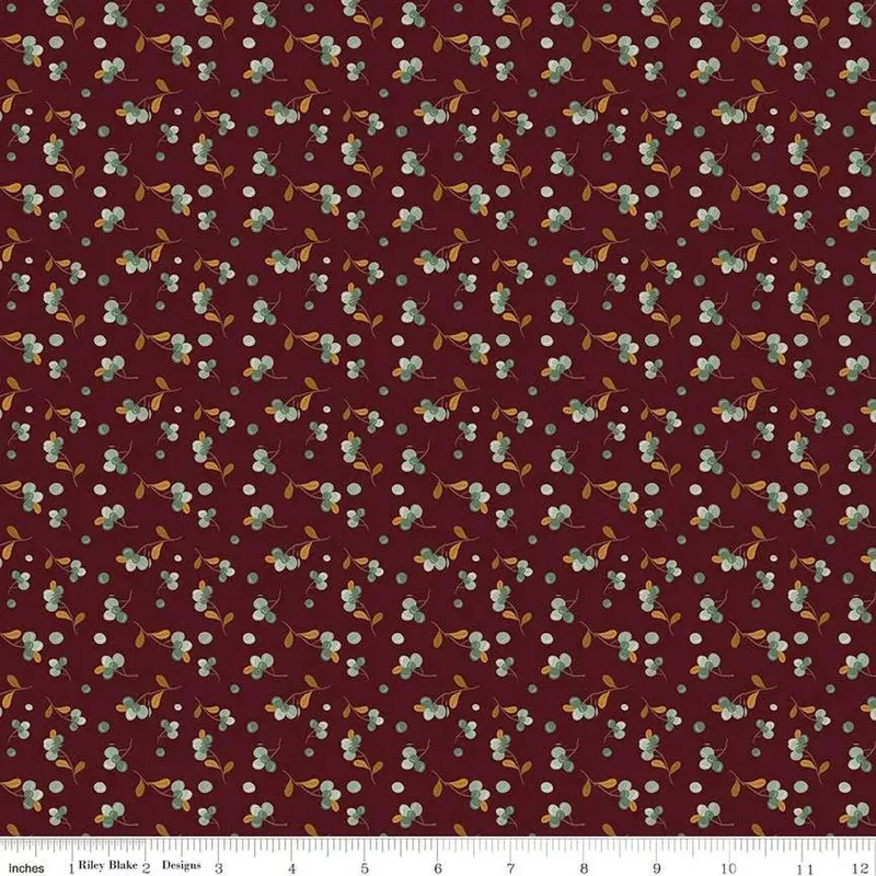The Awe of Autumn Bittersweet Mahogany 43"/44" Fabric Per Yard