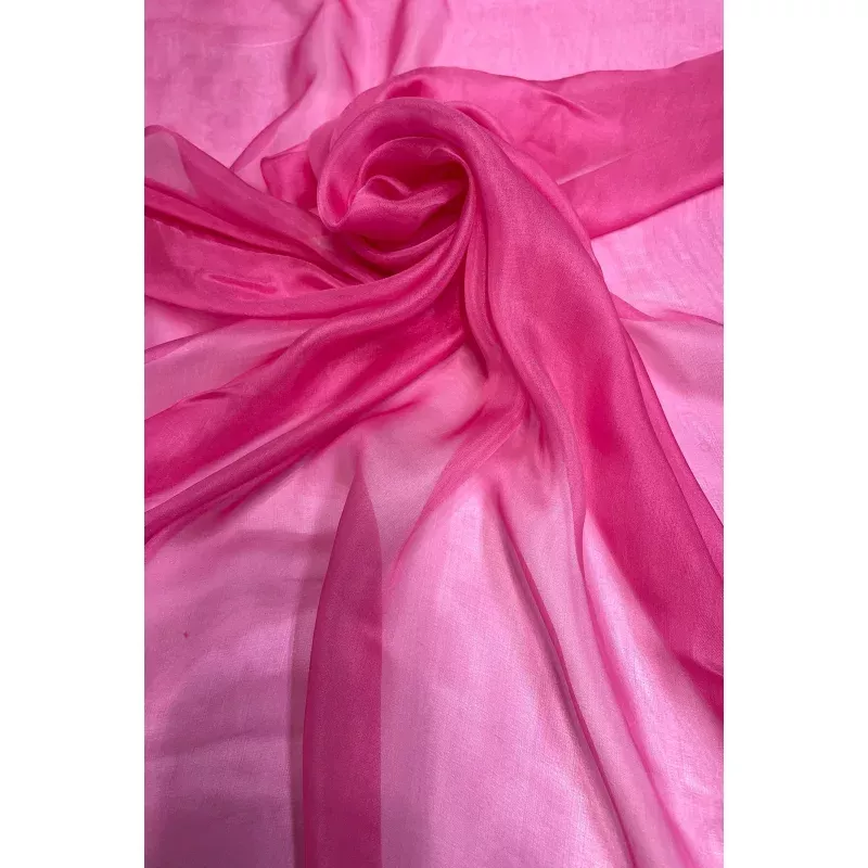 Azalea Pink Silk Chiffon