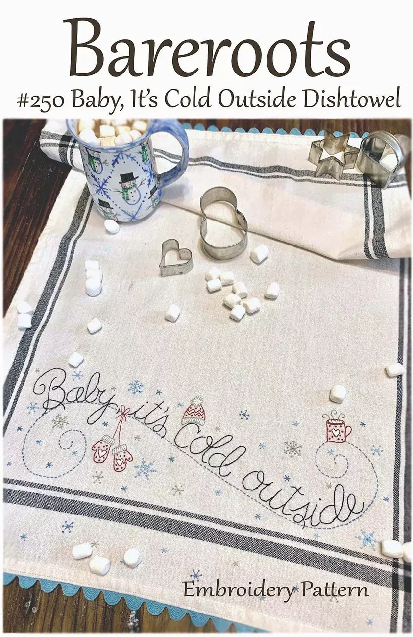 Baby Its Cold Outside Embroidery Dishtowel Pattern
