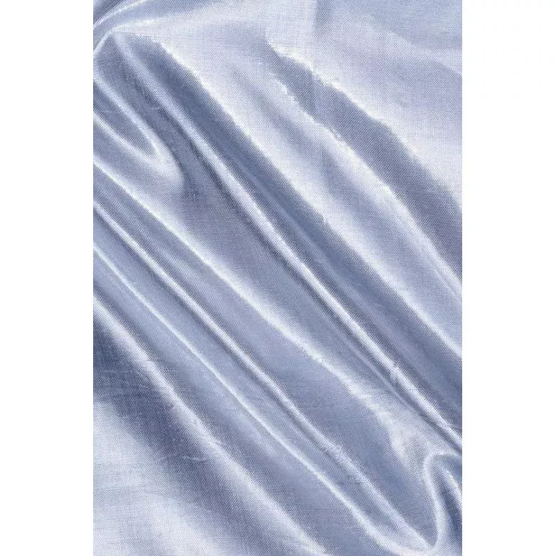 Baby Sky Blue Metallic Shantung Silk Fabric