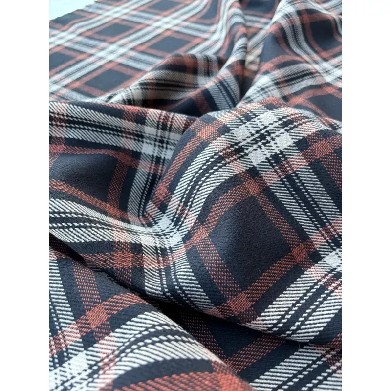 BART 011 brown/rustheavy cotton check