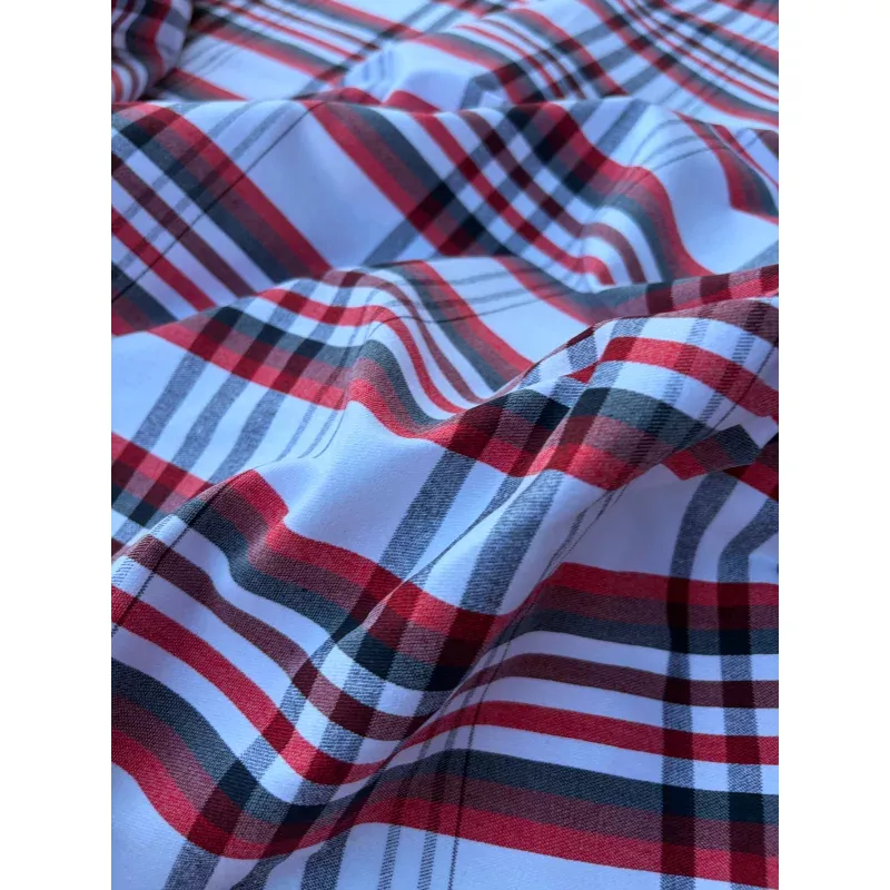 BART 026 red/whitecheckered cotton bengaline