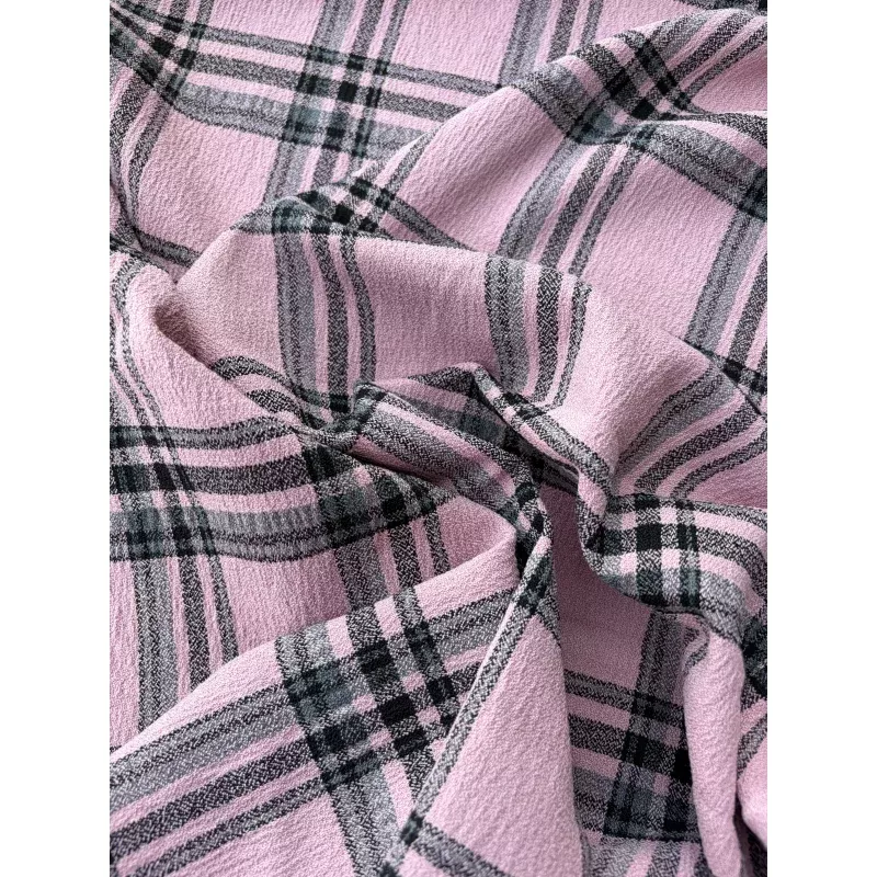 BART 043 dusty pink bi-stretch crpe check