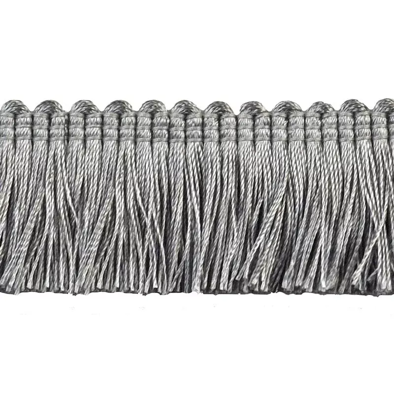 Basics Collection – 1 1/2″ Brush Fringe (25 YD ROLL) – BF-4900-49 Metal Grey