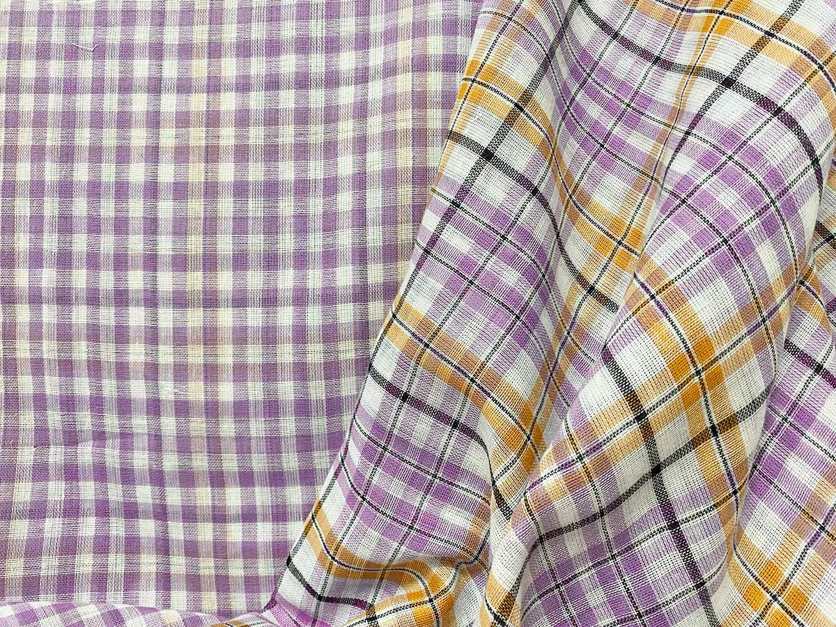 Beachcomber Reversible Cotton Gauze Fabric - Color combo 03 Orchid + Ivory