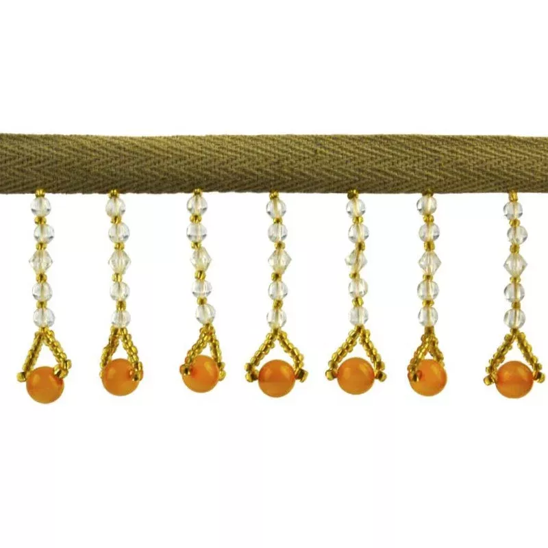 Beaded Fringe – 2″ width (10 Yard Roll) – BB-932-90 Amber
