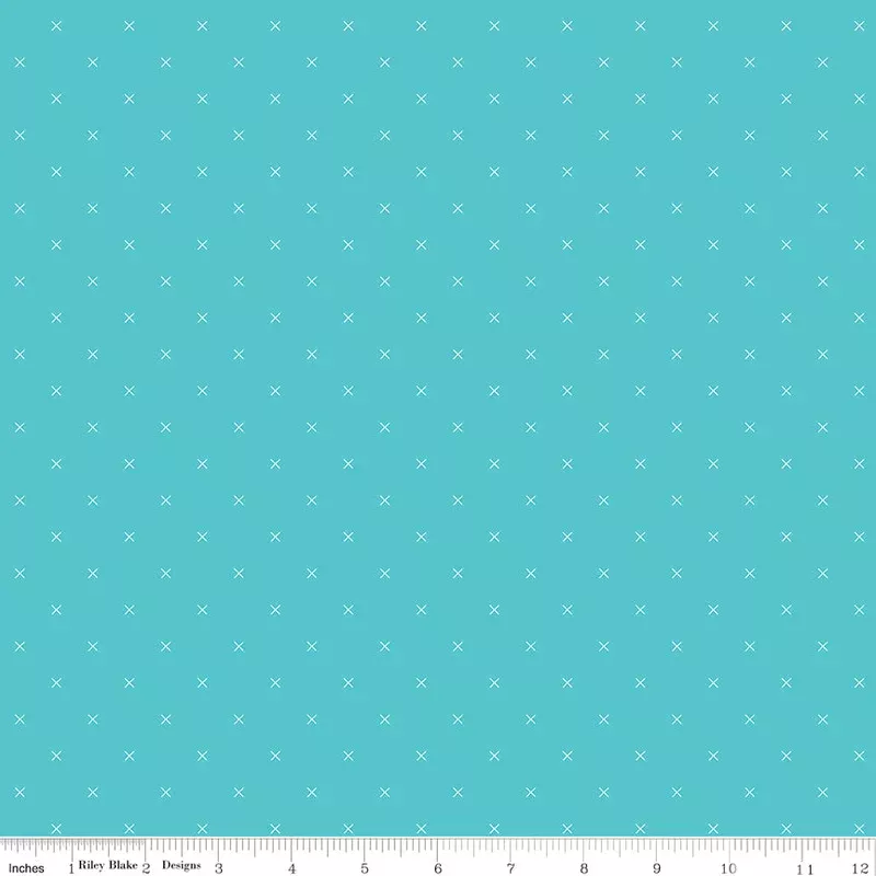 Bee Cross Stitch Peacock Yardage by Lori Holt for Riley Blake Designs