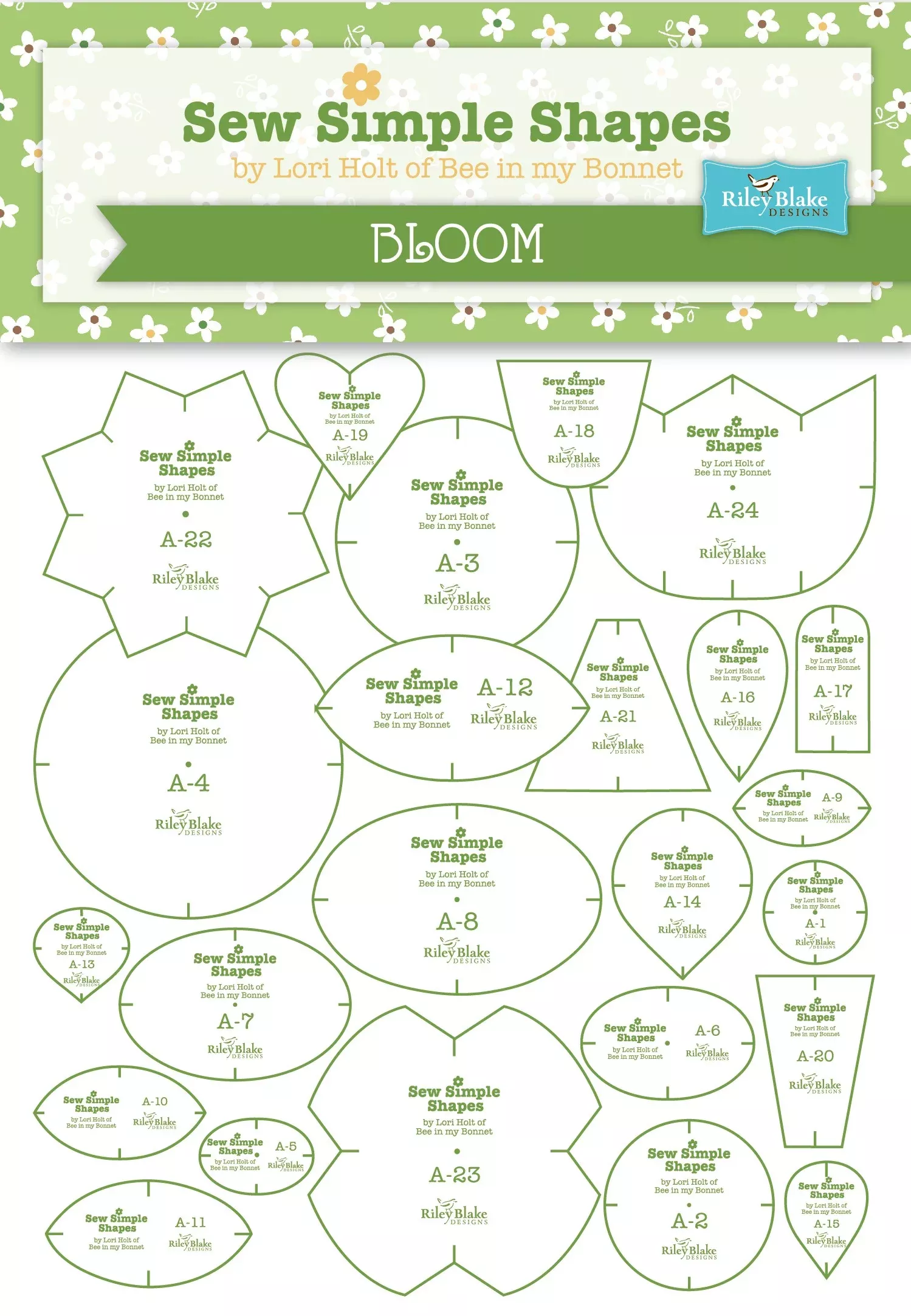Bee In my Bonnet Sew Simple Shapes Templates Bloom