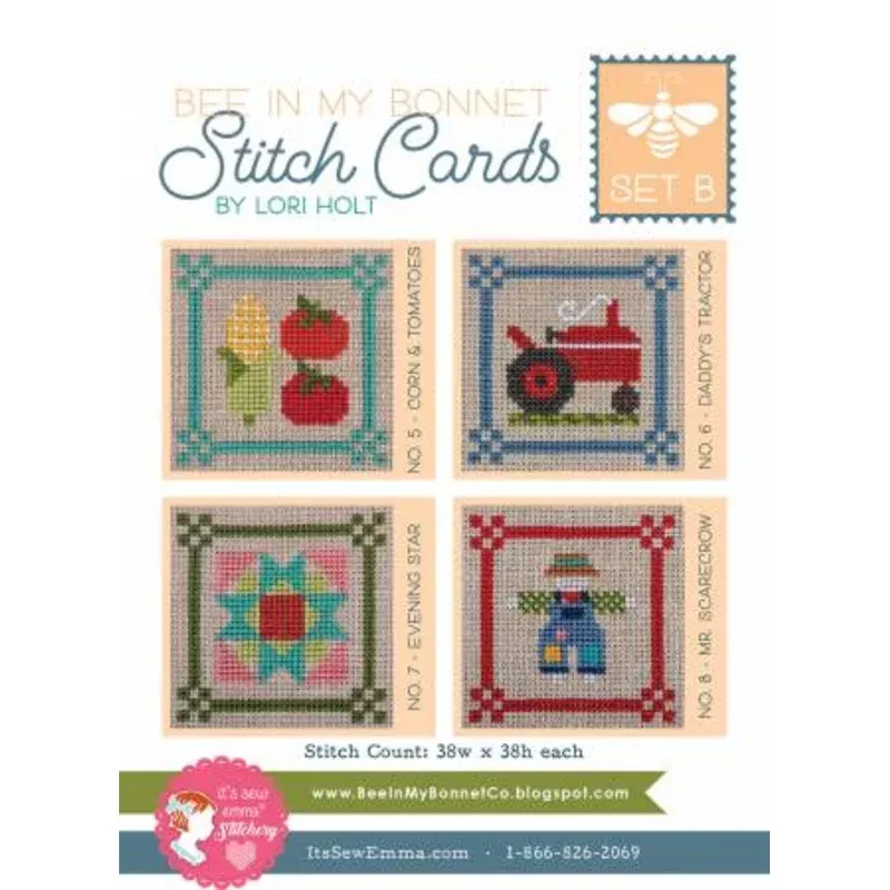 Bee In My Bonnet Stitch Cards Set B