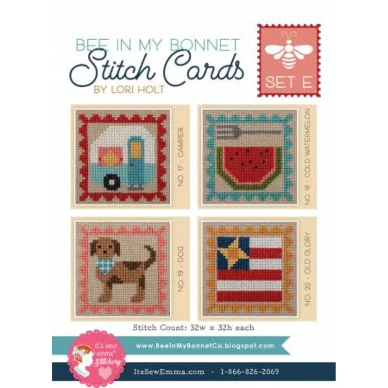 Bee In My Bonnet Stitch Cards Set E