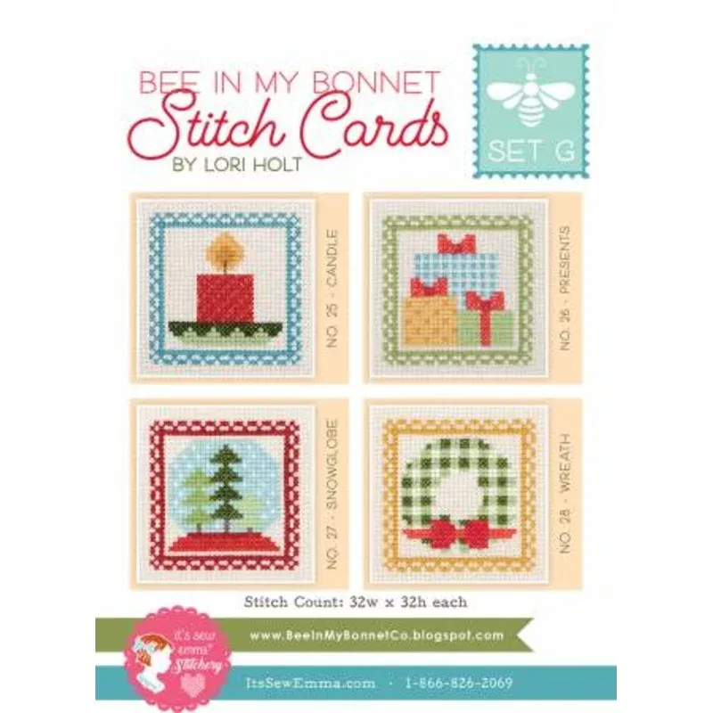 Bee In My Bonnet Stitch Cards Set G