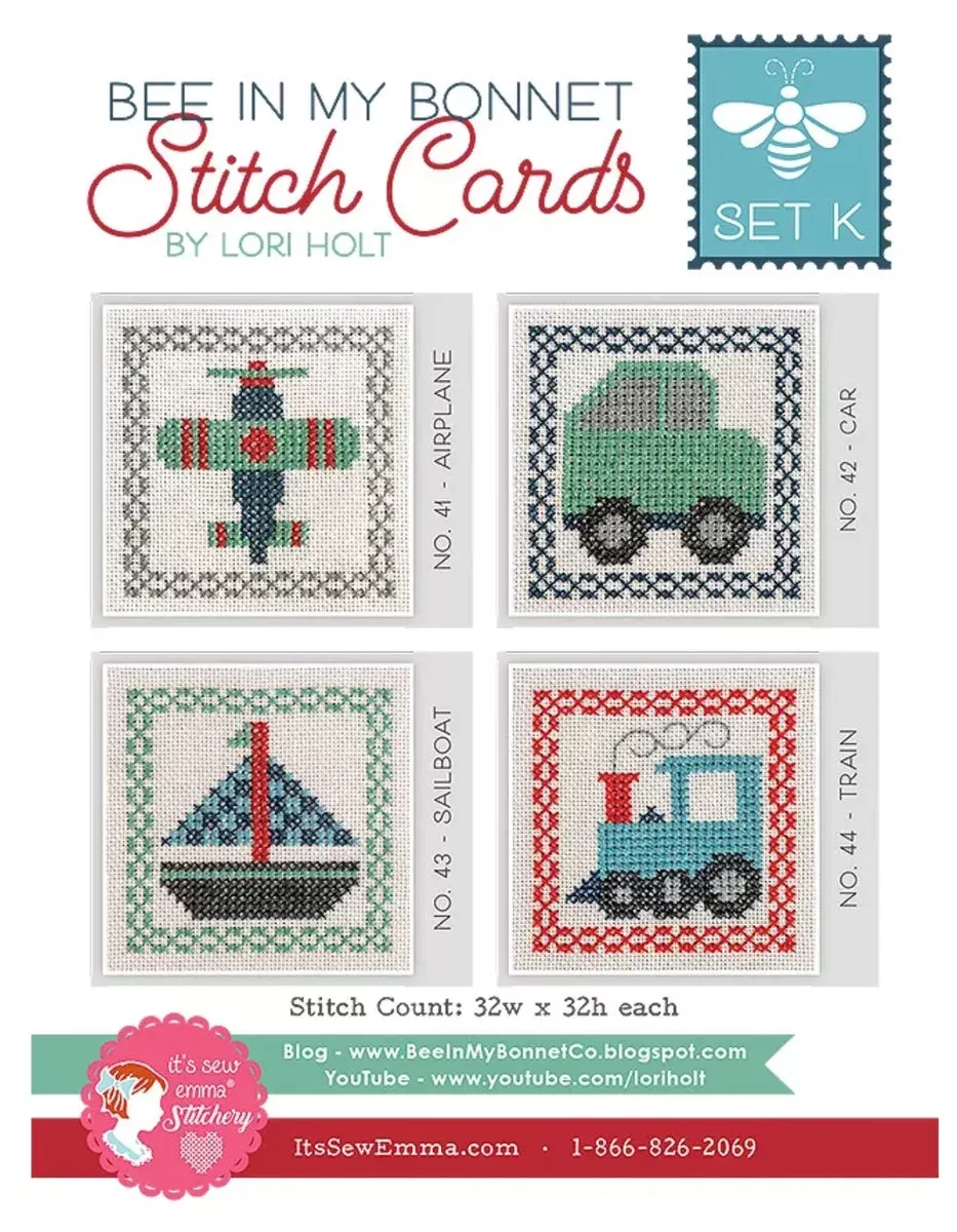 Bee in My Bonnet Stitch Cards – Set K by Lori Holt