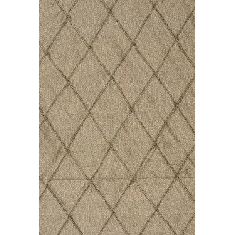 Beige 204 Embroidered Dupioni Silk