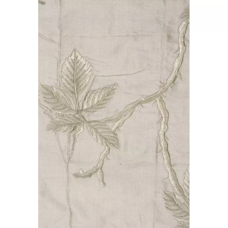 Beige 218 Embroidered Dupioni Silk