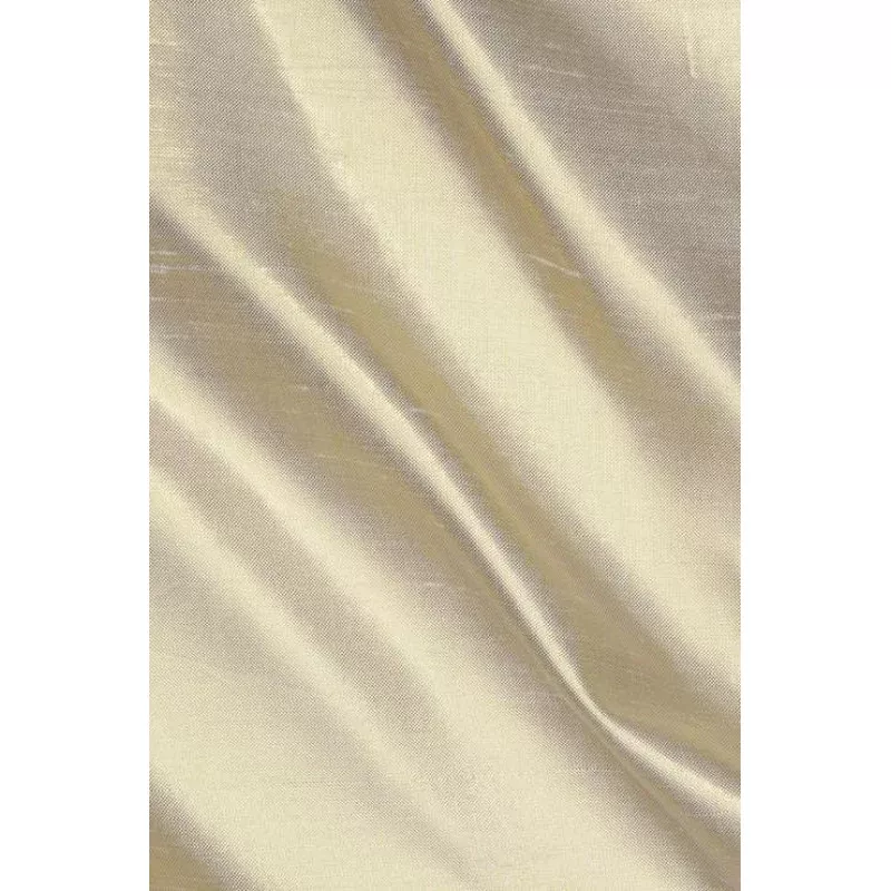 Beige Gold Metallic Shantung Silk Fabric