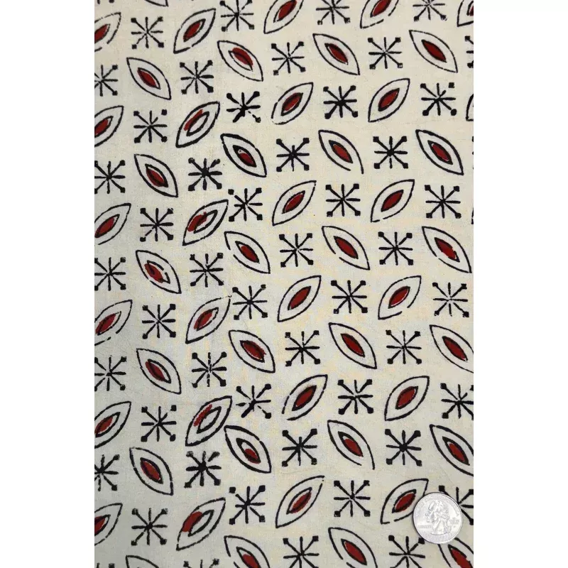 Beige/Multicolor CHP-259 Cotton Hand Prints