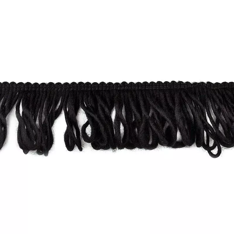 Belagio Enterprises – 2 1/2″ length MOHAIR LOOP FRINGE (25 Yard Roll) – BF-1361-02 Black