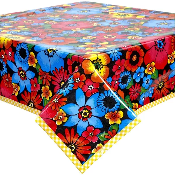 Betty's Bunch Black Oilcloth Tablecloths
