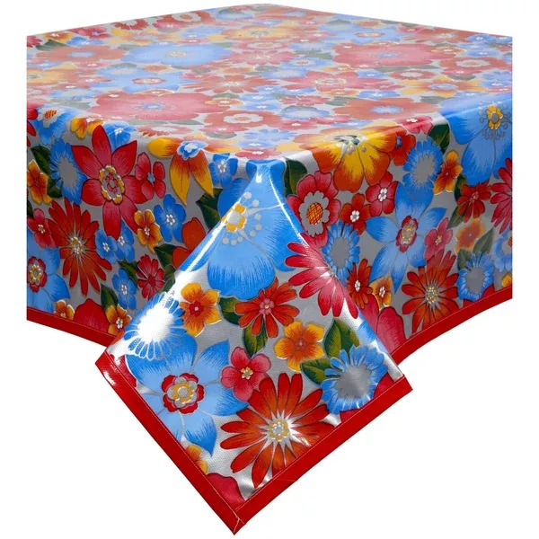 Betty's Bunch Silver Oilcloth Tablecloths