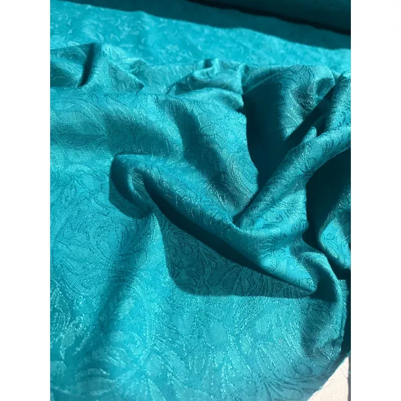 BIRMA 013 cotton stretch jacquard emerald roses