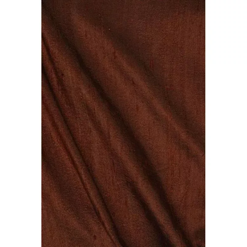 Bison Brown Dupioni Silk Fabric