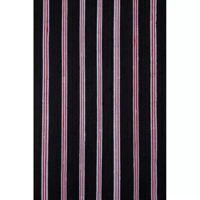 Black 146 Striped Silk Shantung