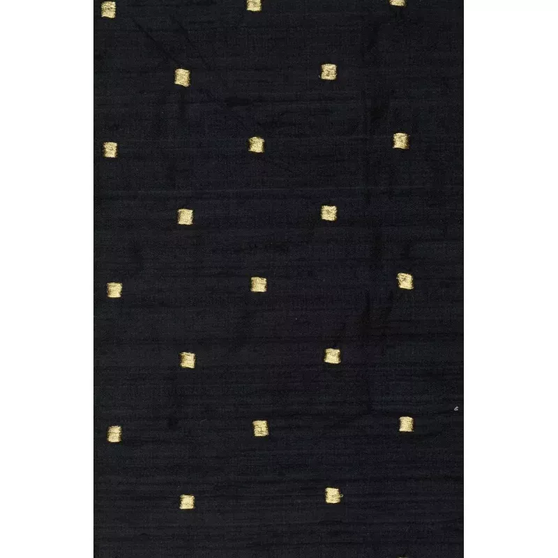 Black 220 Embroidered Dupioni Silk