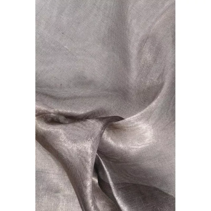 Black Copper Silver Metallic Organza Fabric